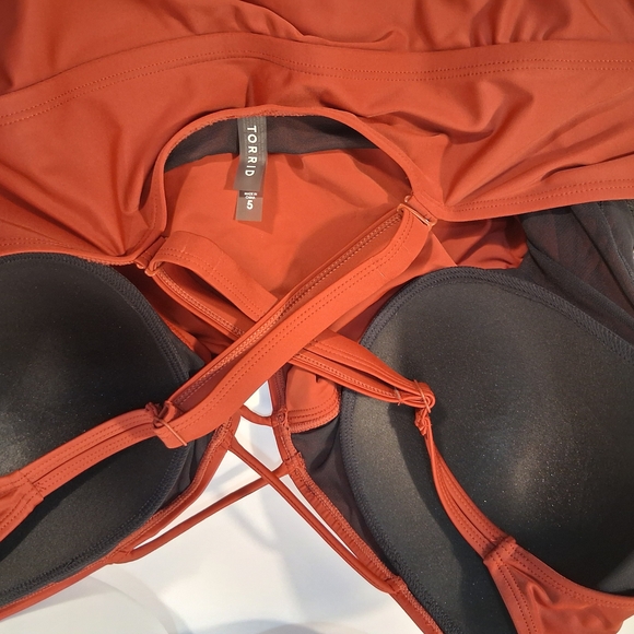 Torrid Rust Halter One Piece Swimsuit - Picture 5 of 9